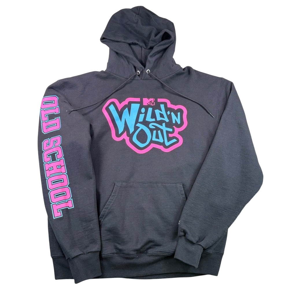 Champion Hoodie Mens Medium MTV Wild N Out Old School Black Graphic Streetwear